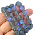 Cyrkonia szklana labradorytowa kula matowa ok. 8mm