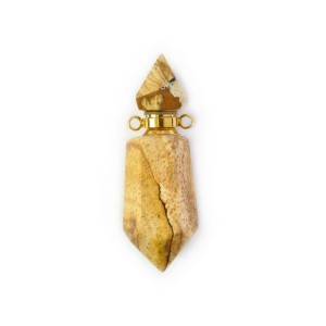 Jaspis perfumetka ok. 41x14mm [zawieszka, metal, kolor złoty] 
