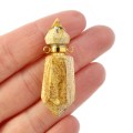 Jaspis perfumetka ok. 41x14mm [zawieszka, metal, kolor złoty]