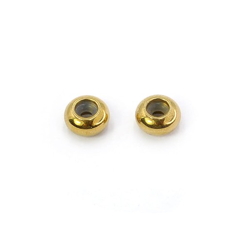 Stopery ok. 3x6mm [kolor złoty, stal szlachetna] 2szt.
