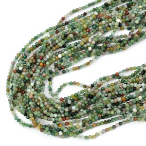 Agat indyjski kula fasetowana ok. 2mm