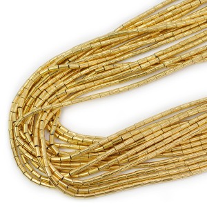 Hematyt miodowe złoto walec ok. 2x4mm