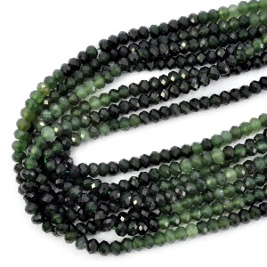 Jadeit kanadyjski cieniowany oponka fasetowana ok. 5,5x4mm