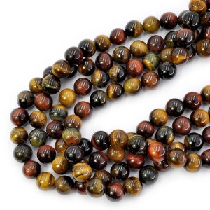 Mix sokole oko, tygrysie oko, bawole oko kula gładka ok. 10mm