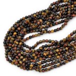 Mix sokole oko, tygrysie oko, bawole oko kula gładka ok. 4mm