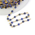 Lapis lazuli kula fasetowana ok. 3mm [łańcuszek, srebro pozłacane 925]