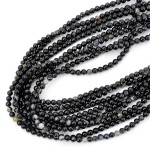 Agat pasiasty czarny kula gładka ok. 4mm