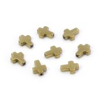 Krzyż jasne złoto ok. 6x8mm [przekładka, hematyt]