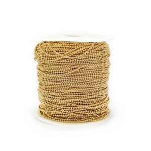 Łańcuszek kuleczka ok. 1,5mm [stal szlachetna, kolor złoty, 0,5m]
