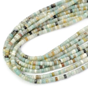 Amazonit wielokolorowy talarek ok. 4,5x2-2,5mm