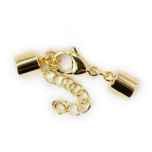 Zestaw do wklejania rzemienia ok. 7mm [stal szlachetna, kolor złoty]
