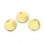 Blaszka okrągła zakrzywiona ok. 13mm [zawieszka, stal, kolor złoty]