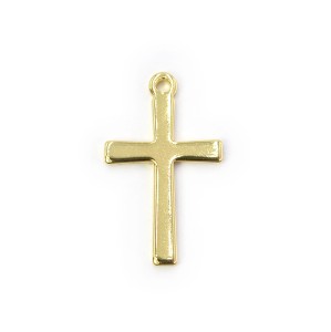 Krzyż ok. 21x12mm [zawieszka, stal, kolor złoty] 