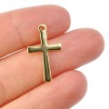Krzyż ok. 21x12mm [zawieszka, stal, kolor złoty]