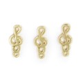 Klucz wiolinowy ok. 15x6mm [zawieszka, stal, kolor złoty]