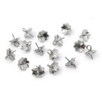 Krawatka kwiatek do wklejania ok. 8mm [stal szlachetna, kolor srebrny] 