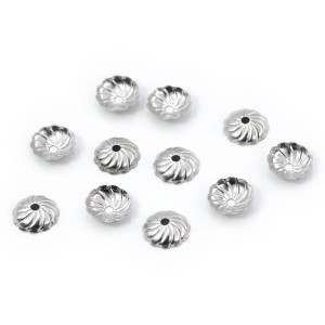 Nakładka kwiat ok. 7mm [stal szlachetna, kolor srebrny] 