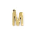 Mała litera M ok. 10x1,5-6,5mm [zawieszka, stal szlachetna, kolor złoty]