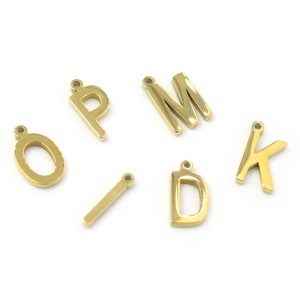 Mała litera ok. 10x1,5-6,5mm [zawieszka, stal szlachetna, kolor złoty]
