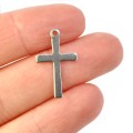 Krzyż ok. 21x12mm [zawieszka, stal, kolor srebrny]