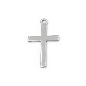Krzyż ok. 21x12mm [zawieszka, stal, kolor srebrny]