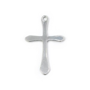 Krzyż ok. 30x19mm [zawieszka, stal, kolor srebrny] 