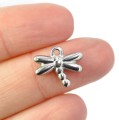 Ważka ok. 12x14mm [zawieszka, stal, kolor srebrny]