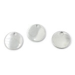 Blaszka okrągła zakrzywiona ok. 13mm [zawieszka, stal, kolor srebrny]