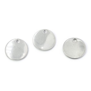 Blaszka okrągła zakrzywiona ok. 13mm [zawieszka, stal, kolor srebrny]
