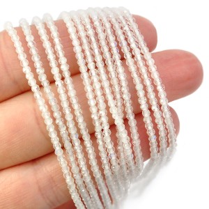 Kamień księżycowy oponka fasetowana ok. 2,2x1,7mm
