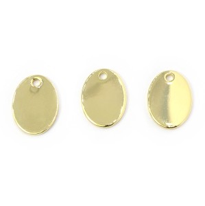 Blaszka owalna ok. 15x11mm [zawieszka, stal, kolor złoty]