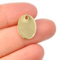Blaszka owalna ok. 15x11mm [zawieszka, stal, kolor złoty]