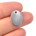 Blaszka owalna ok. 15x11mm [zawieszka, stal, kolor srebrny]