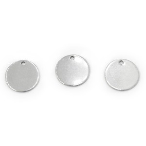 Blaszka okrągła ok. 13mm [zawieszka, stal, kolor srebrny]