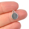 Mała blaszka ok. 11x8mm [zawieszka, stal, kolor srebrny]