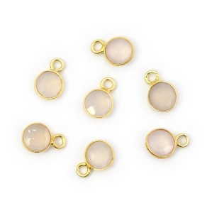 Chalcedon ok. 10x7mm [zawieszka, srebro pozłacane 925]