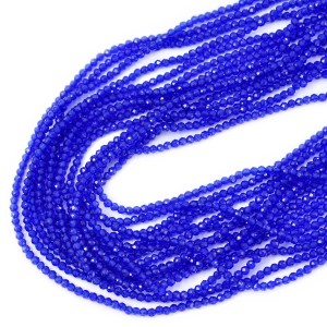 Cyrkonia szklana kobaltowa kula fasetowana ok. 2mm