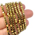 Hematyt złoty kostka ok. 3x3mm [obłe rogi]