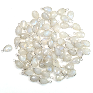 Kamień księżycowy kropla ok. 17x8mm [zawieszka, srebro 925]