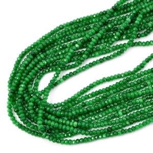 Jadeit zielony cieniowany oponka fasetowana ok. 2x3mm