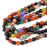 Agat wielokolorowy kula fasetowana ok. 8mm