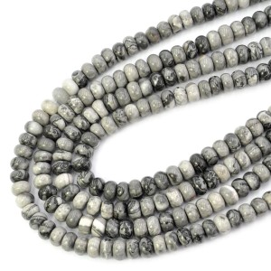 Jaspis szary oponka gładka ok. 8,5x5mm