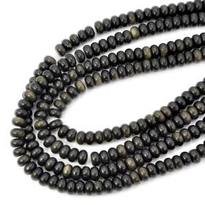Obsydian złocisty oponka gładka ok. 8,5x5mm