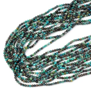 Chryzokola niebiesko czarna kula fasetowana ok. 2,3mm