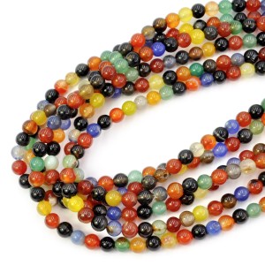 Agat wielokolorowy kula gładka ok. 6mm