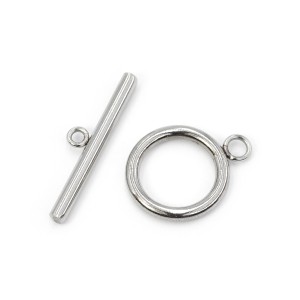 Zapięcie toggle ok. 23x30mm [stal szlachetna, kolor srebrny]