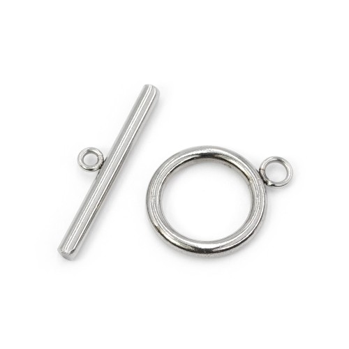 Zapięcie toggle ok. 23x30mm [stal szlachetna, kolor srebrny]