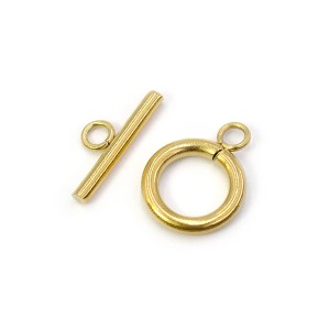 Zapięcie toggle ok. 15x16mm [stal, kolor złoty PVD]