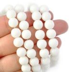 Ceramika biała kula gładka ok. 8mm