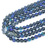 Cyrkonia szklana labradorytowa kula gładka ok. 8mm 